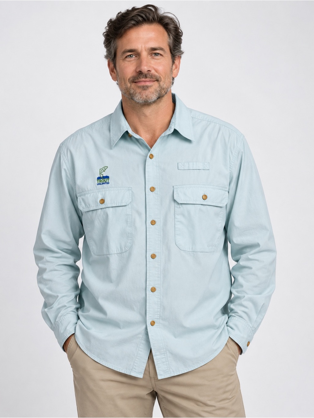 Orvis Insect Shield Trout Unlimited Fishing Shirt Men’s Large NWT 100% Cotton